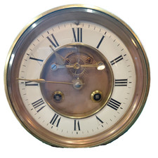antique french clock visible escapement movement - working