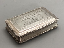 Antique Silver Snuff Box Nathaniel Mills Birmingham 1839 AILZX