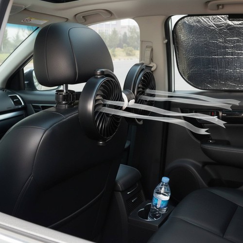 Twin head car fan strong - twin,