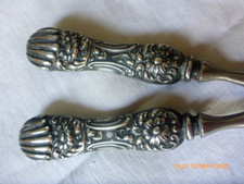 Antique Sterling Silver Handled Hair Curling Tongs. Hallmarked Birmingham 1906.