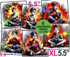 6 XL Card Toppers 5.5" Gamer