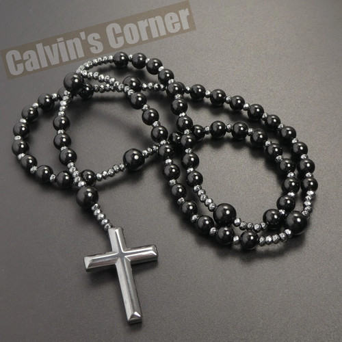 Black onyx bead - black,