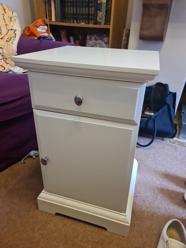 White ikea bedside table - white,