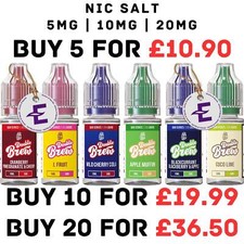 Double Ohm Brew e liquid 5/10/20 mg Bar Series Vape Juice 10ml Nic Salts 50 BULK