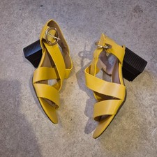 Mustard yellow strappy heel