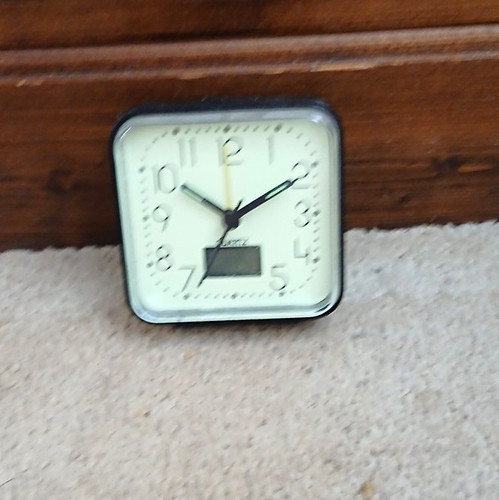 Square analogue alarm - analogue, clock