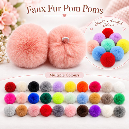 10pcs fluffy pompoms - fluffy,