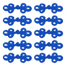 10 Pairs Chinese Knots Frog Buttons Closure Blue Sewing Buttons Fasteners