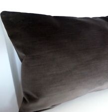 DARK BROWN 100% TEXTURED COTTON VELVET OBLONG CUSHION COVER Limited Stock