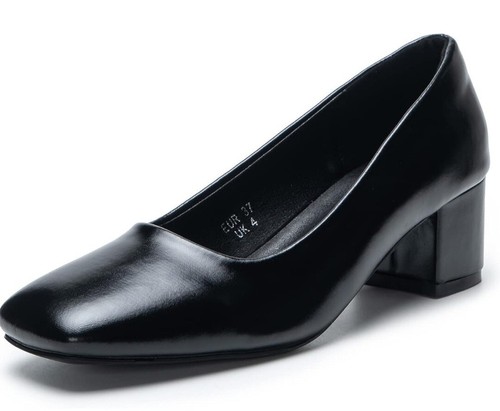 Womens block heeled court - heeled,