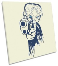 Animal Gun Gangster Picture CANVAS WALL ART Square Print