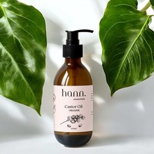 Organic Castor Oil, Cold Pressed, Hexane Free, Glass Bottle, Pump Lid, Premium