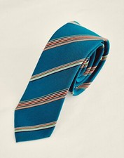 New Paul Smith Tie Stripes Pattern 100% Silk