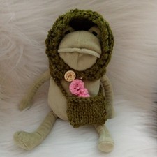 handmade knitted hat, bag and