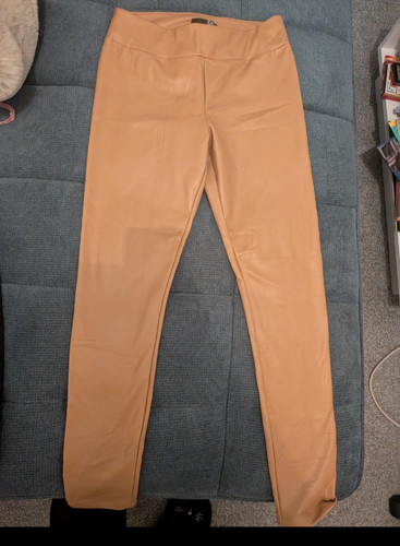 Beige leather thermal - leather, leggings