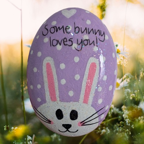 Hand painted pebble - hand,