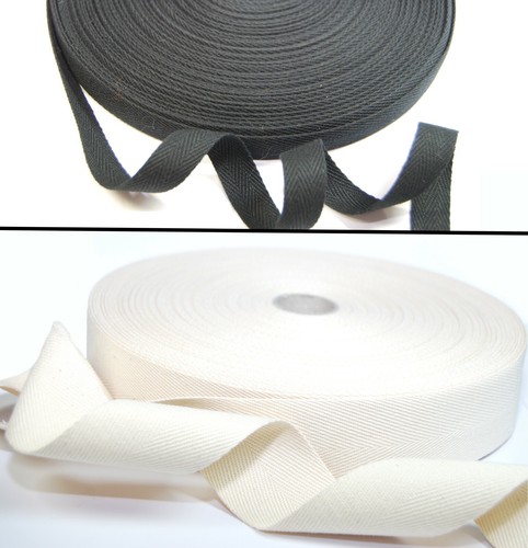 Cotton herringbone webbing - herringbone,
