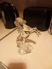 9” Waterford Lead Crystal Rearing Horse Sculpture / Collectible