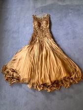 Indian Wedding Reception Gown, full length, gold, size 8, brilliant condition