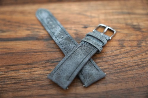 22mm grey padded italian calf - padded,