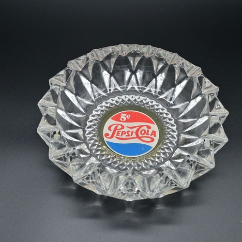 Pepsi cola glass ashtray - glass, with