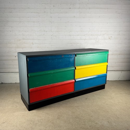 Vintage painted school - painted, drawers