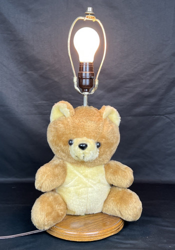 Vintage plush brown teddy bear - brown,