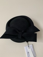 EE Wool Hat Size Large 57cm 100% Wool Wedding Pillbox 1950s Elegant New Stylish