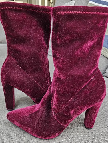 Aldo burgundy velvet sock - aldo,