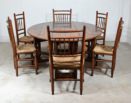 Oak dining set gateleg table - oak,