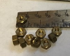 6 BA SOLID BRASS HEX NUTS VINTAGE MODEL, ENGINEER, QUANTITY 10no