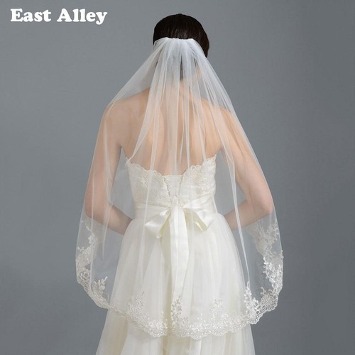 Ivory lace bridal - veil,