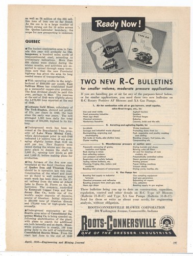 1950 roots connersville blower - connersville,