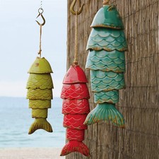 Color Kois Carp Fish Wind Chimes Metal Home Hanging Decor Outdoor Ornament Craft