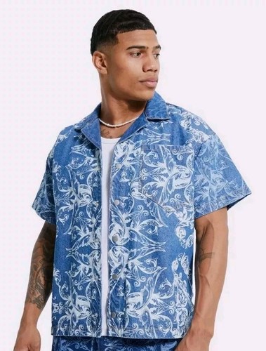 Mens denim printed - mens, sleeve