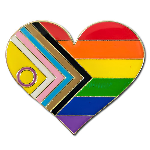 Progress pride heart pin - pride, lgbtq