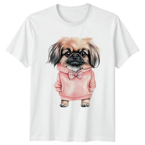 Stylish pekingese dog wearing - stylish,
