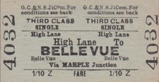 Great Central & North Staffordshire JOINT Railway Ticket HIGH LANE 4032