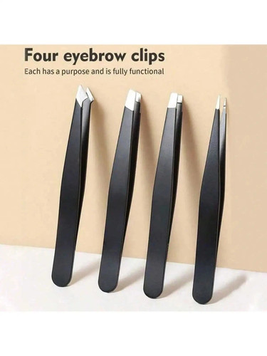 4pcs set eyebrow tweezers - set,