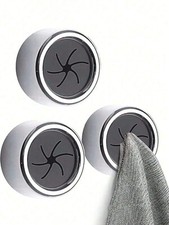 3 x Kitchen Towel Hooks Self Adhesive Round Wall Mount Dish Towel Holder UK