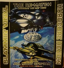 Rave Flyer-Slammin Vinyl vs. Hardcore Heaven 1999- Size 23x24cm -GC