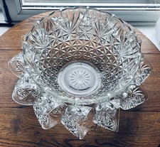 Early Vintage Boxed Arlington Punch Set Service For 12 Anchor Hocking Glass