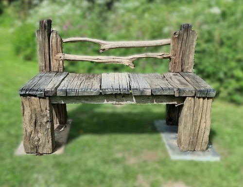 Driftwood garden seat - driftwood,