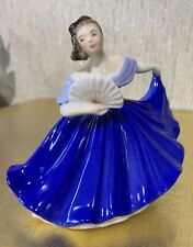 ROYAL DOULTON CHINA LADY FIGURE ELAINE MODEL No HN 3214 BLUE DRESS PERFECT