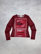 Vintage Y2K Jean Paul Gaultier Style Japanese Mesh All Printed Top Graphic Print