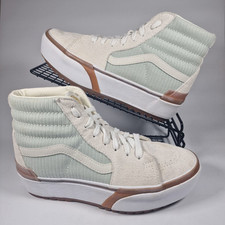 Vans Stacked Womens Trainers Pastel Cream Tapered SK8-HI Platform Size 5 Shoes