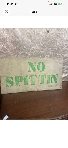 Vintage spitting sign wood - vintage,