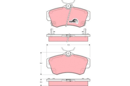 Front brake pad - front,