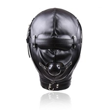 Black Faux Leather Full Head