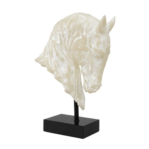 Horse head sculpture cream - sculpture,